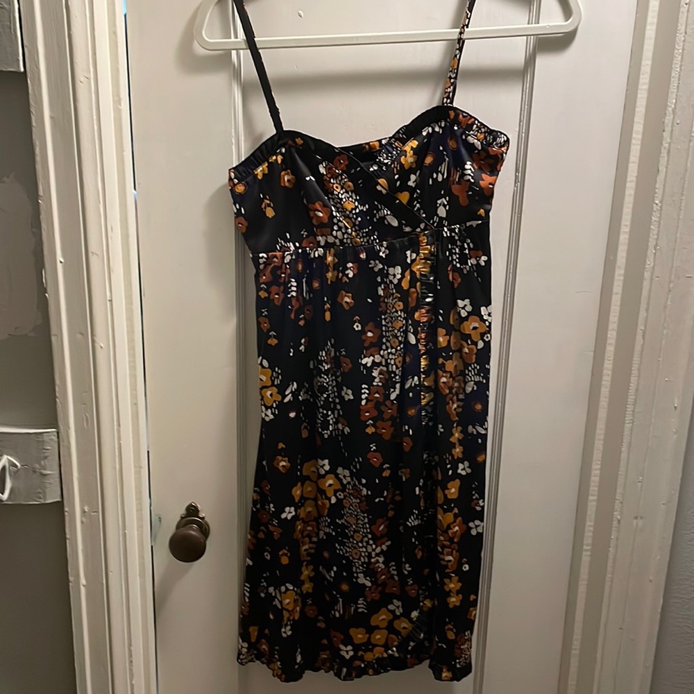 Fall Floral Silk Dress